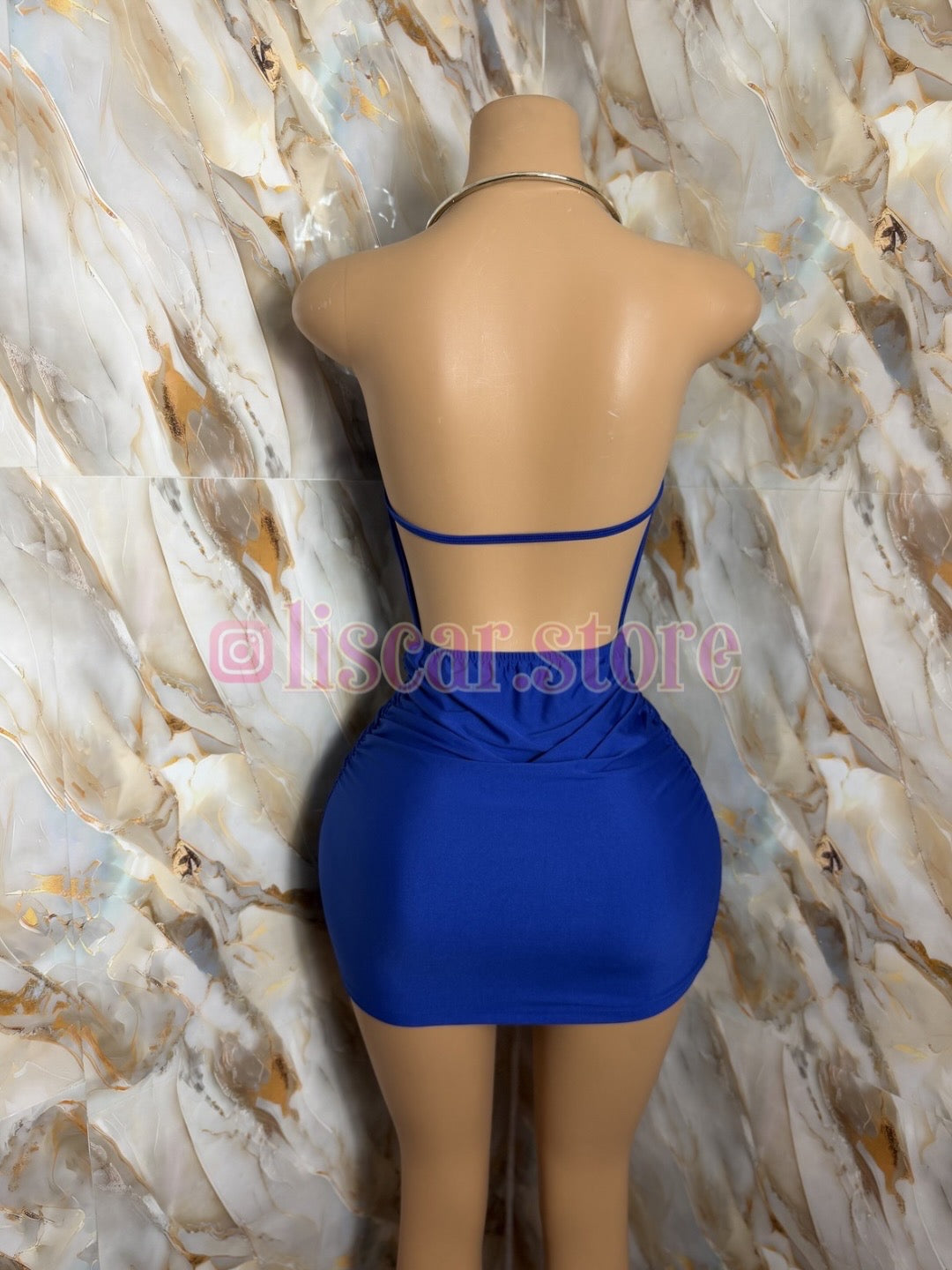 Vestido cuello dorado Zafiro