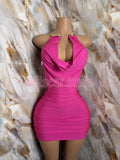 Vestido cuello dorado Zafiro