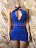 Vestido drapeado Rouge