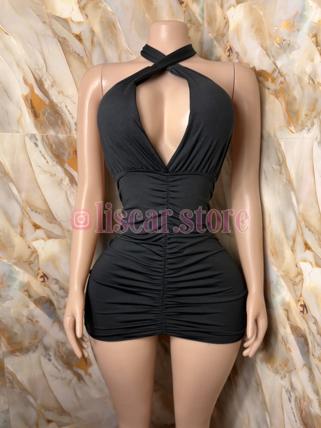 Vestido drapeado Rouge