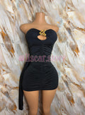 Vestido Strapless Gold